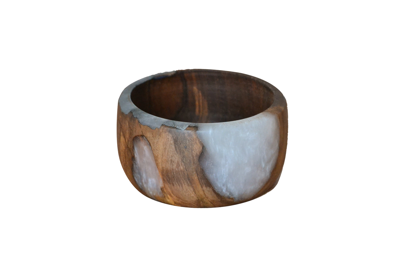 Handmade Walnut Epoxy Bowl - White Design by Timberflow