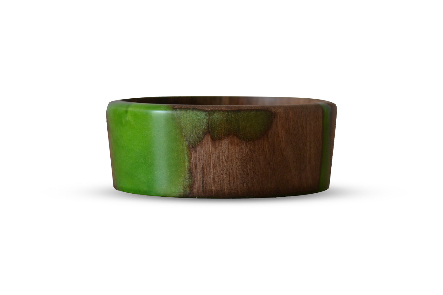 Handmade Walnut Epoxy Bowl - Green Design by Timberflow