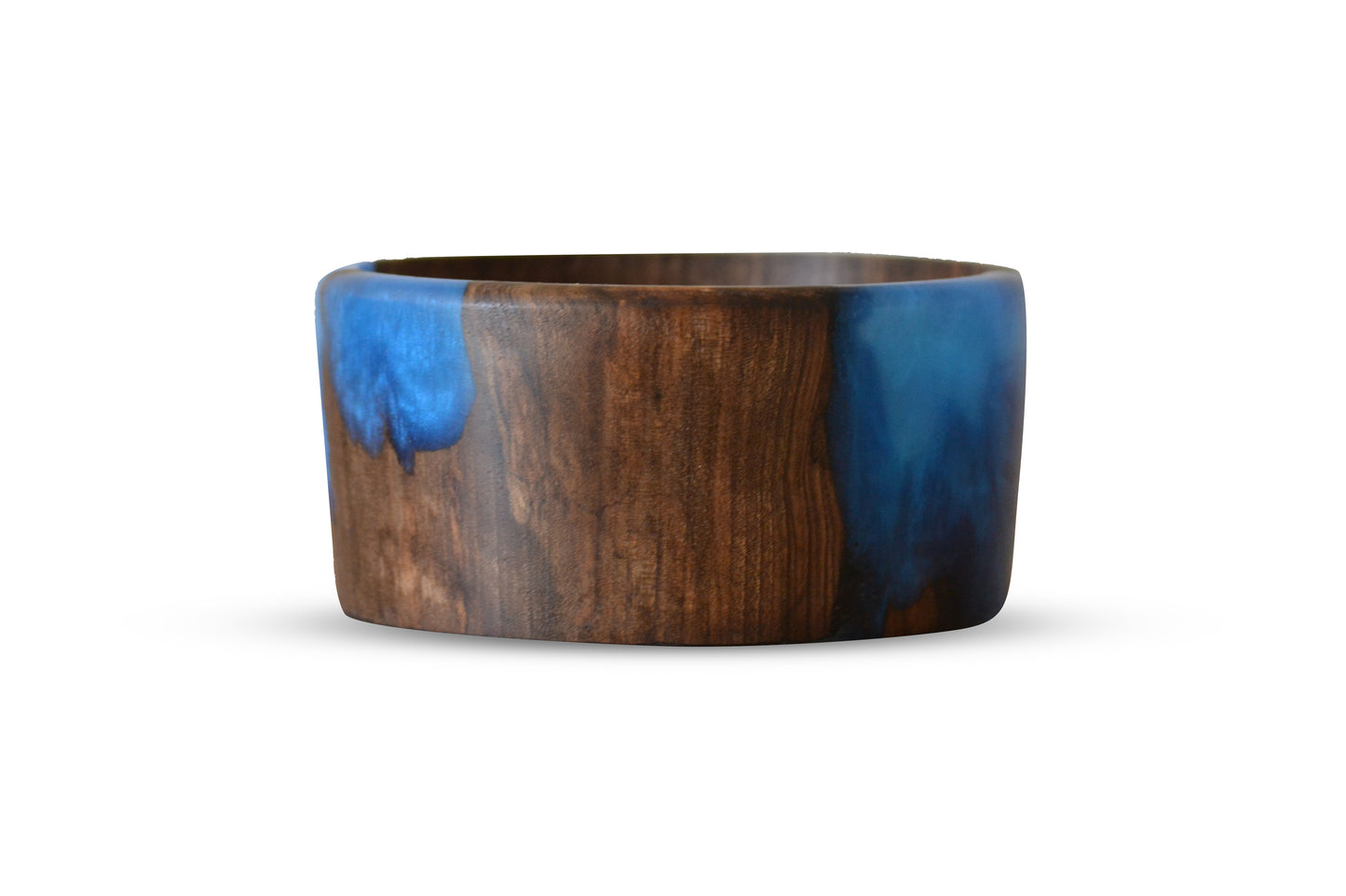 Handmade Walnut Epoxy Bowl - Blue Design by Timberflow