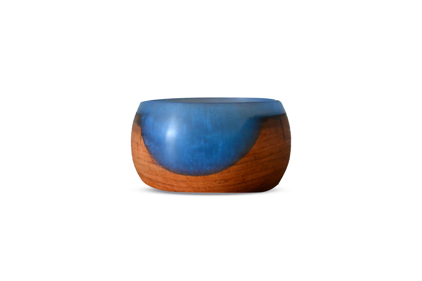 Handmade Oak Epoxy Bowl - Ocean Blue Design by Timberflow