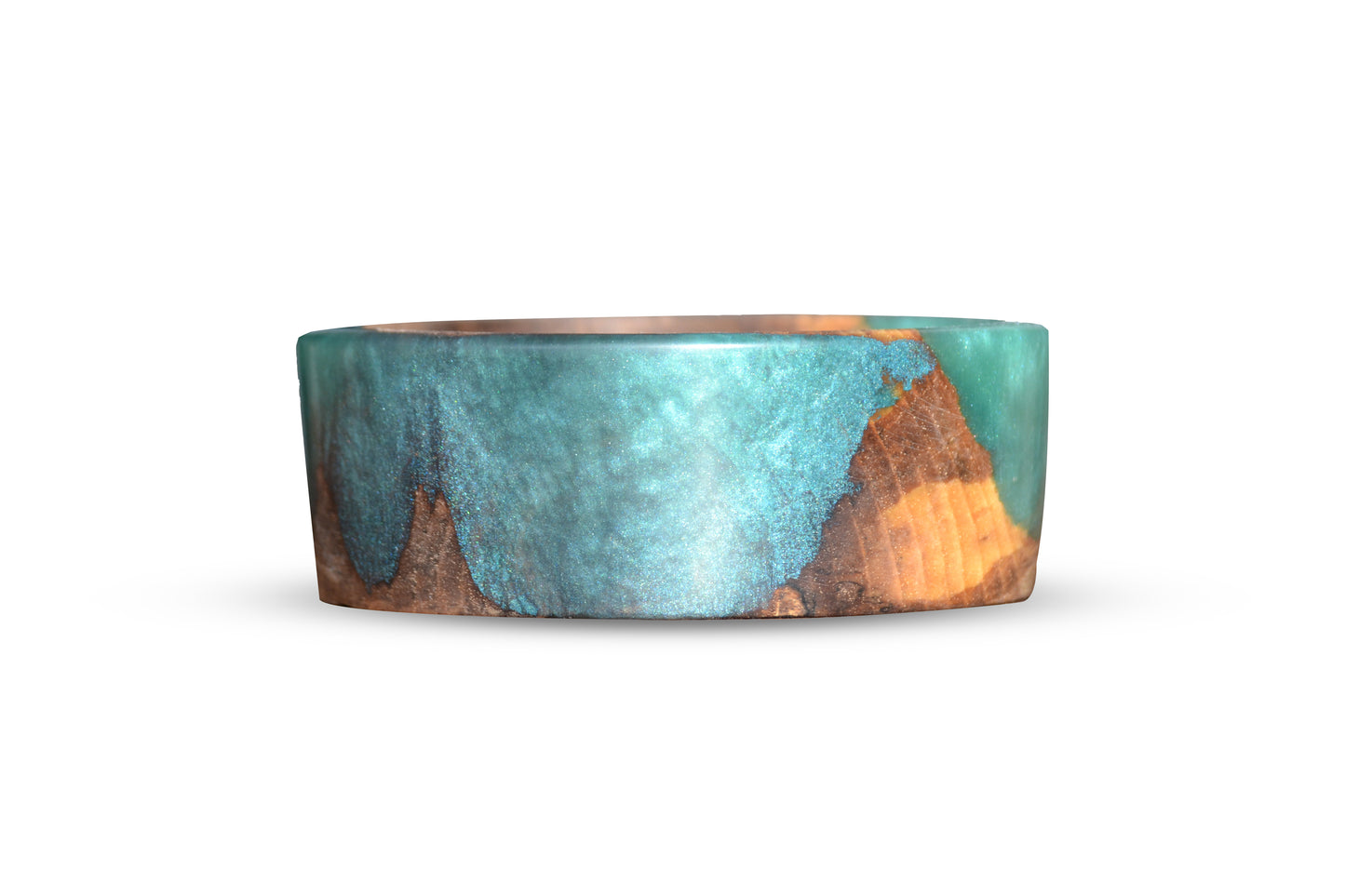 Handmade Walnut Epoxy Bowl - Cyan Design by Timberflow