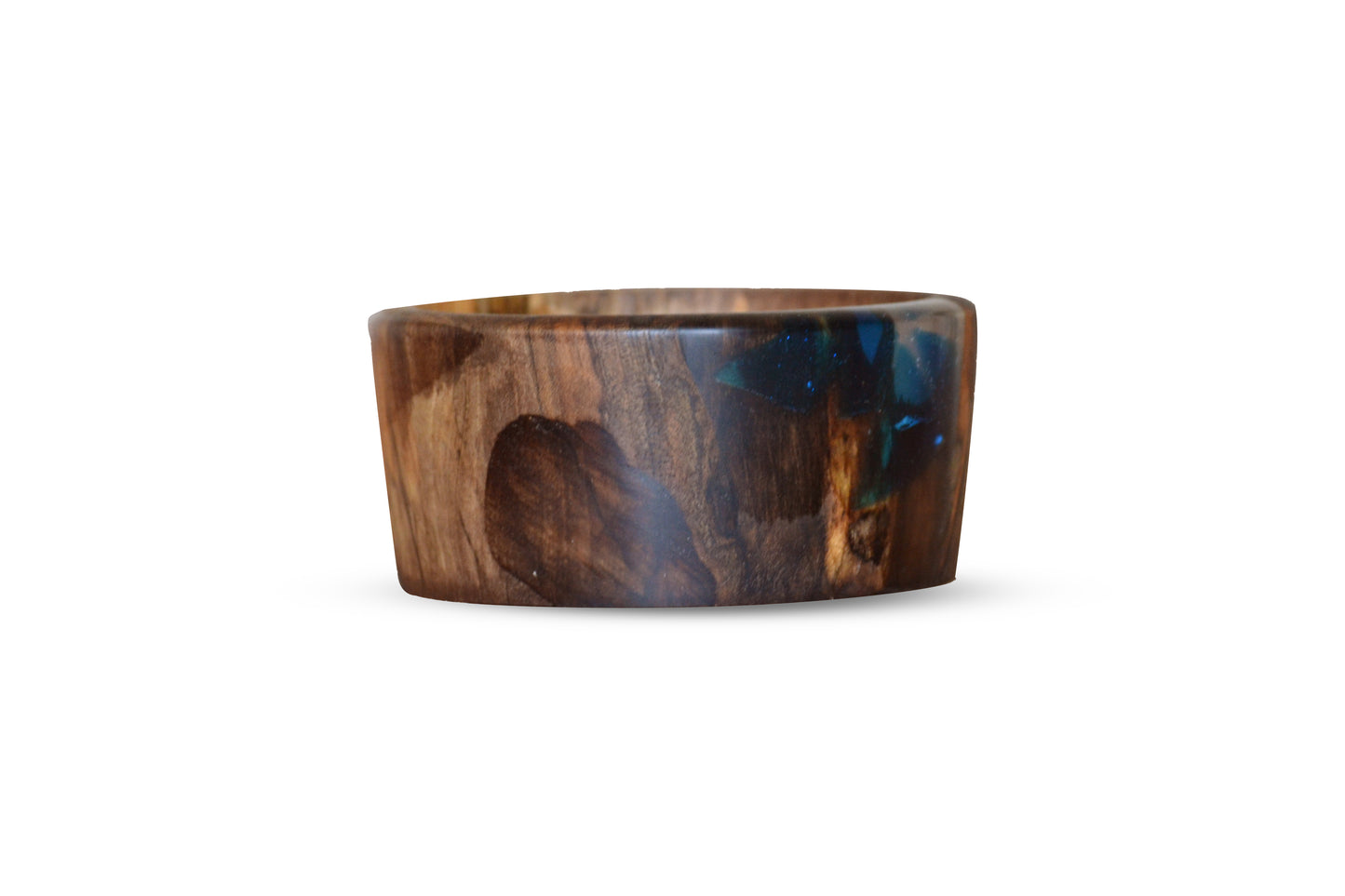 Handmade Walnut Epoxy Bowl - Blue Design by Timberflow