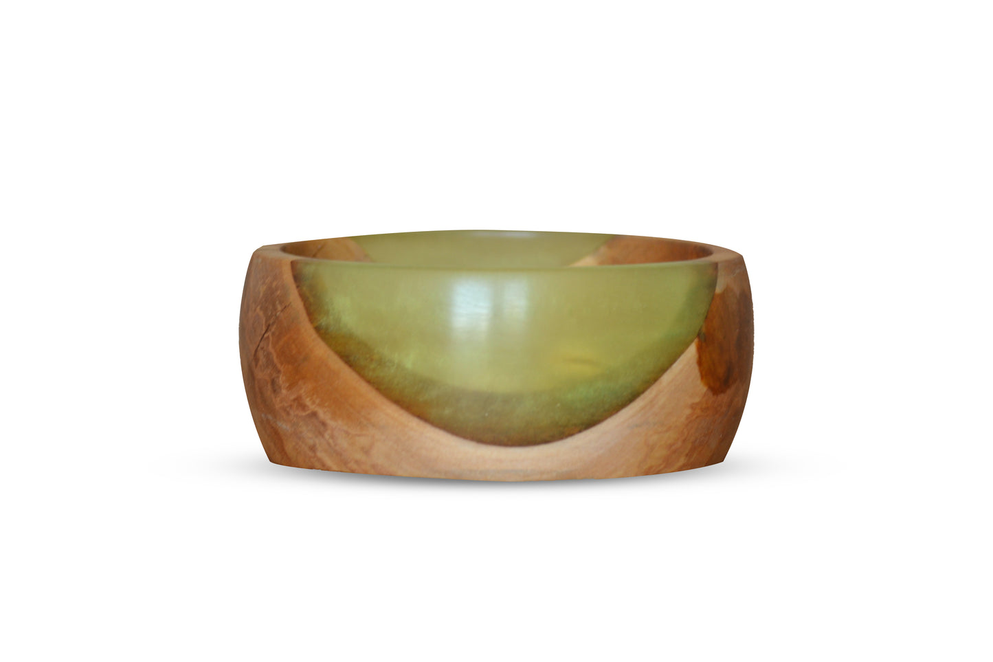 Handmade Walnut Epoxy Bowl - Yellow Design by Timberflow