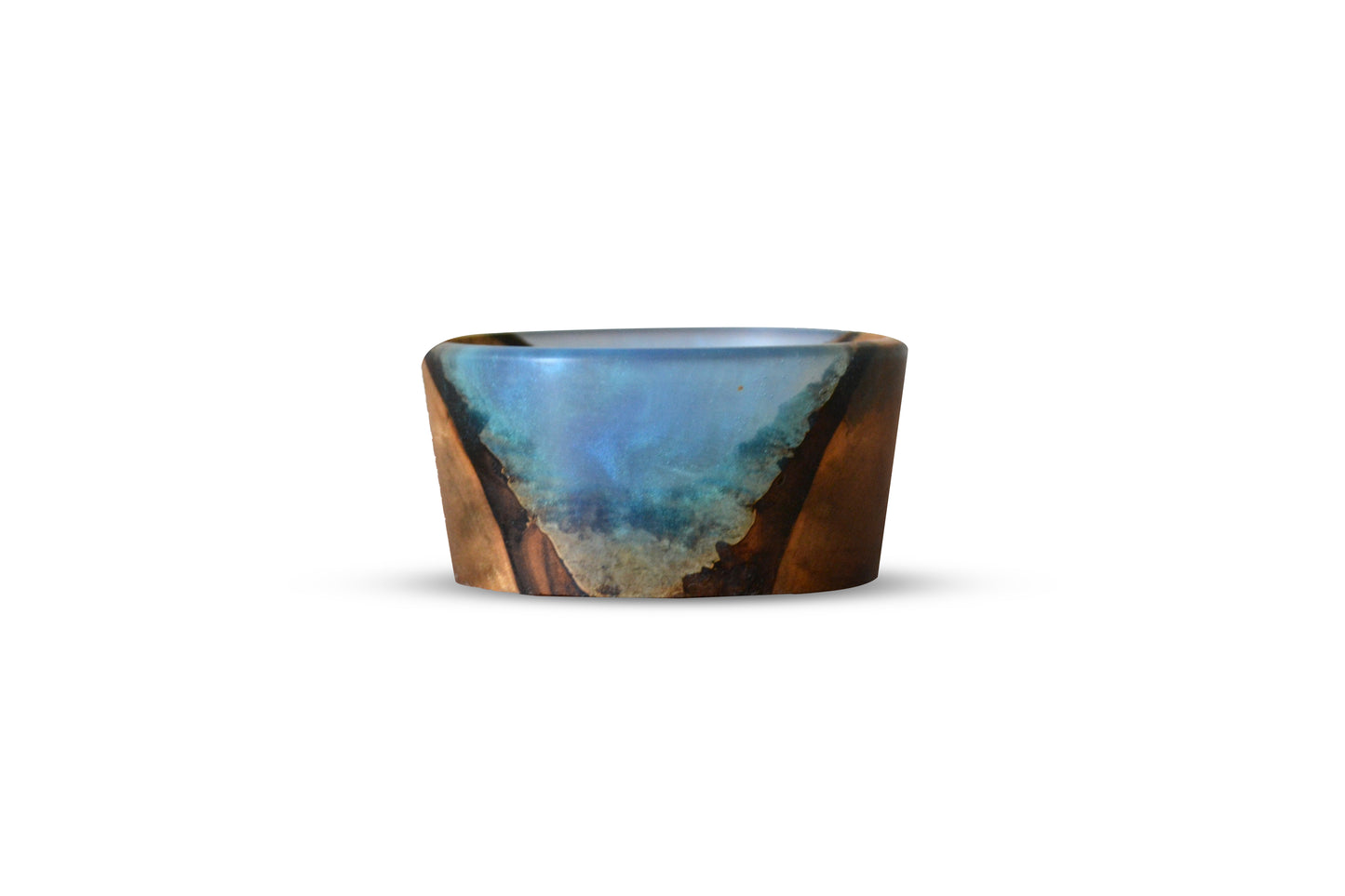 Handmade Acacia Epoxy Bowl - Blue Design by Timberflow
