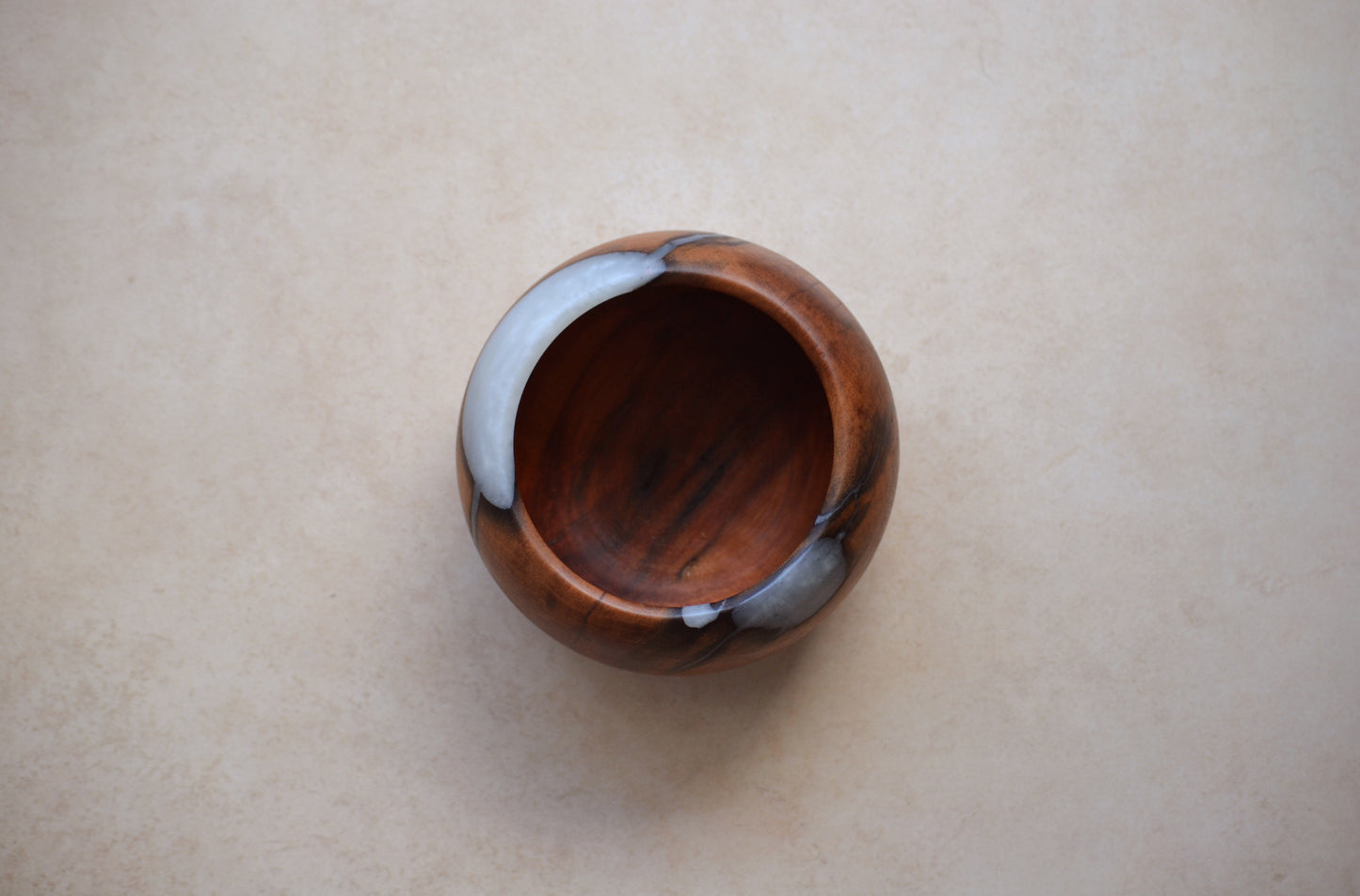 Handmade Pear Epoxy Bowl - White Design by Timberflow