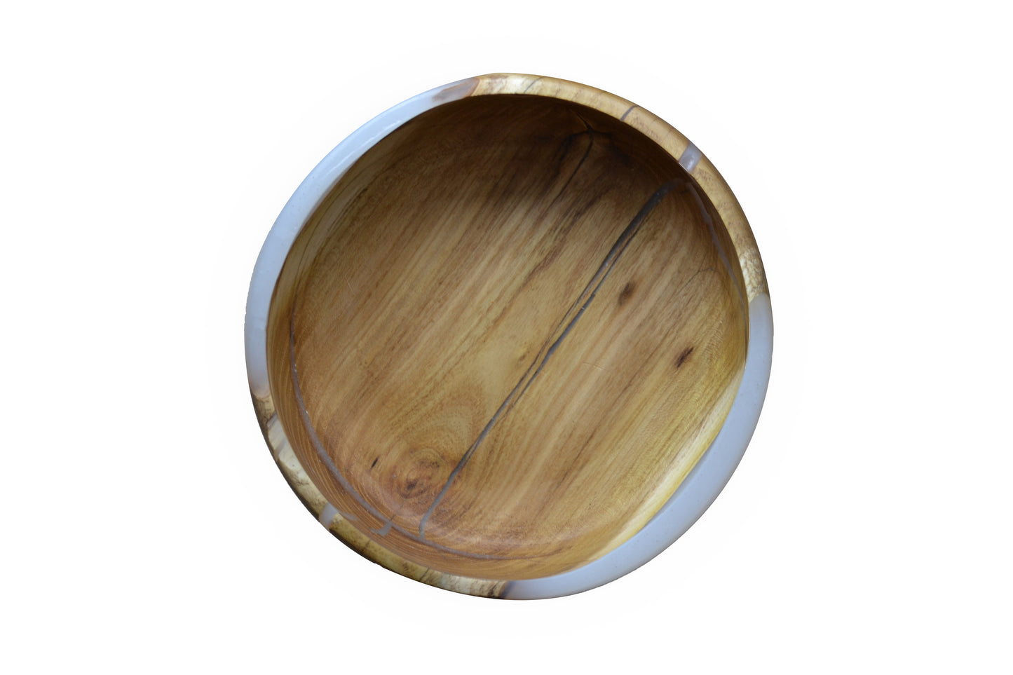 Handmade Acacia Epoxy Bowl - White Design by Timberflow