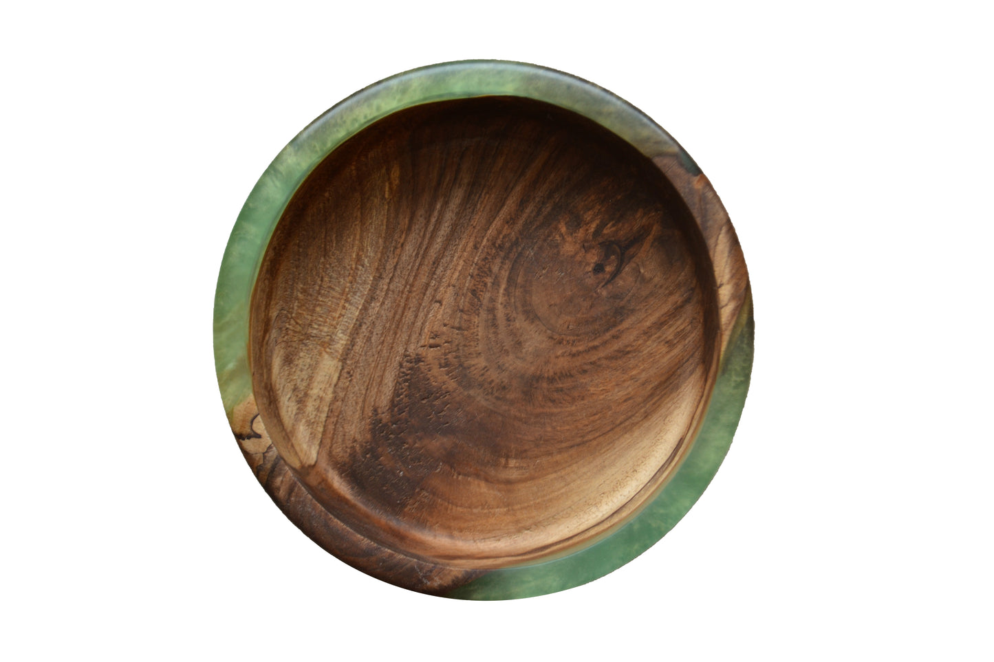 Handmade Walnut Epoxy Bowl - Green Design by Timberflow