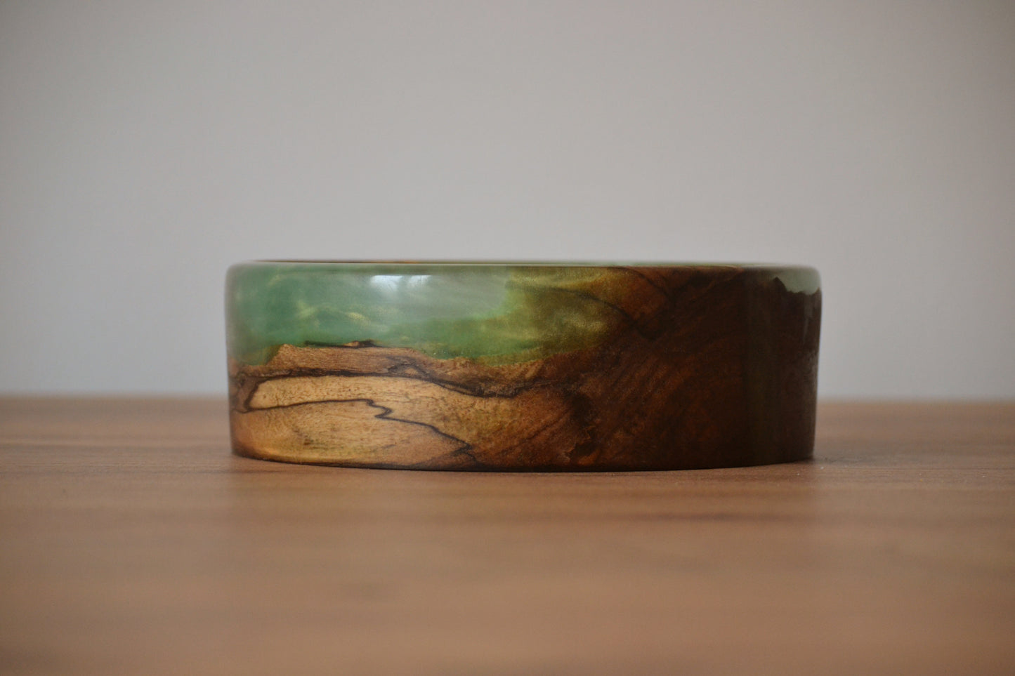 Handmade Walnut Epoxy Bowl - Green Design by Timberflow