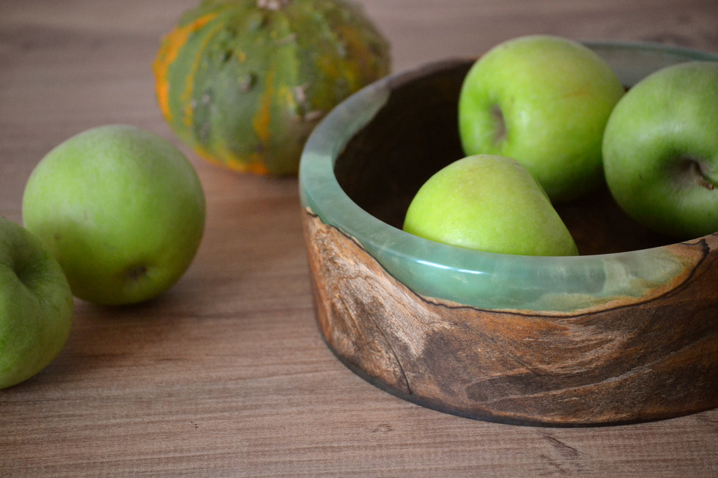 Handmade Walnut Epoxy Bowl - Green Design by Timberflow