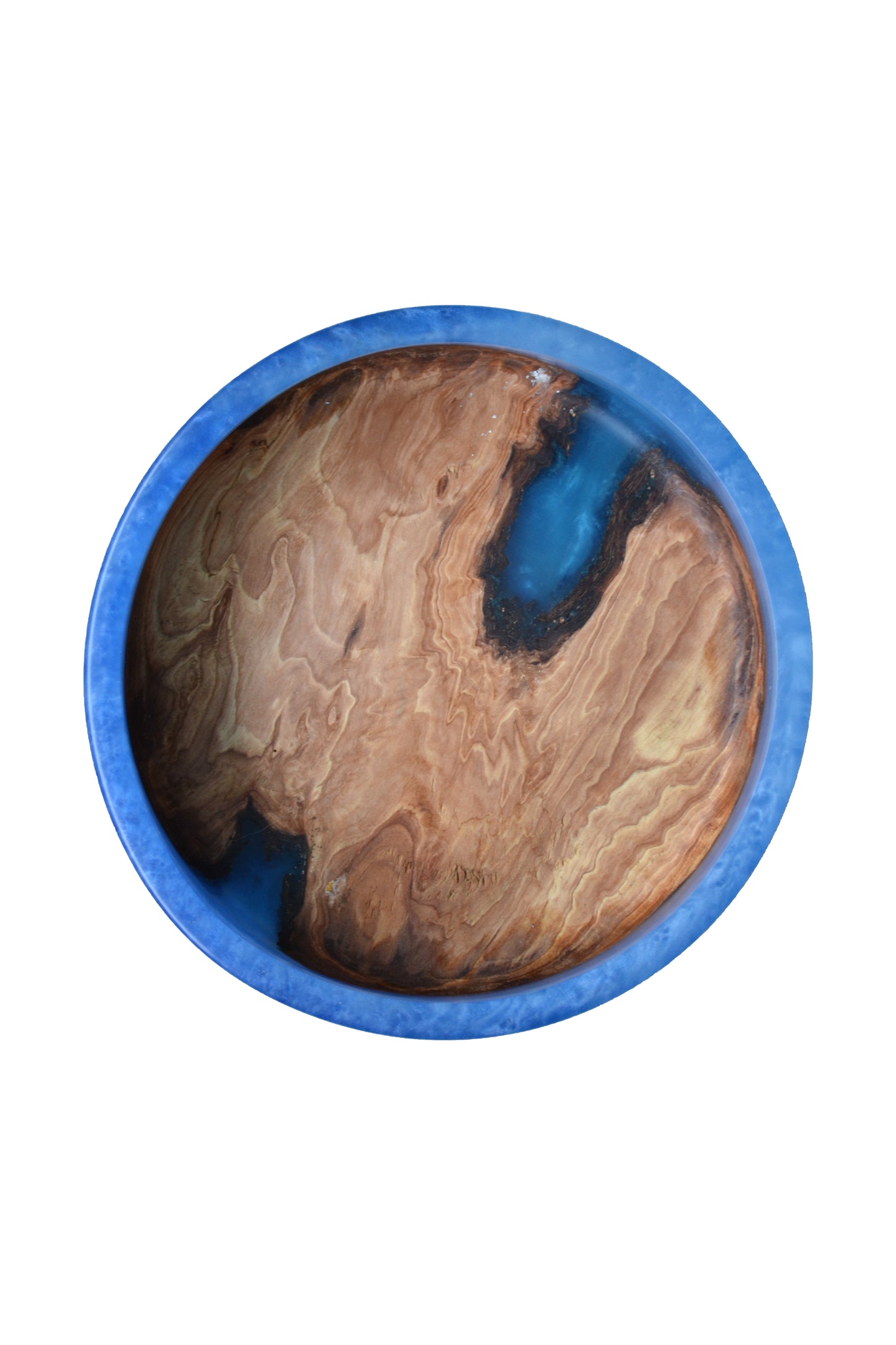 Handmade Wild Pear Epoxy Bowl - Ocean Blue Design by Timberflow
