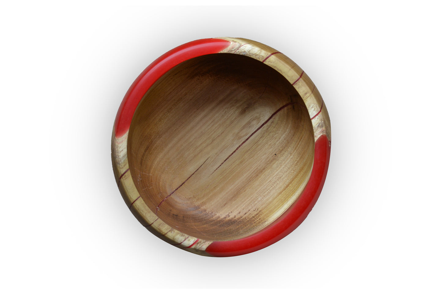 Handmade Acacia Epoxy Bowl - Red Design by Timberflow