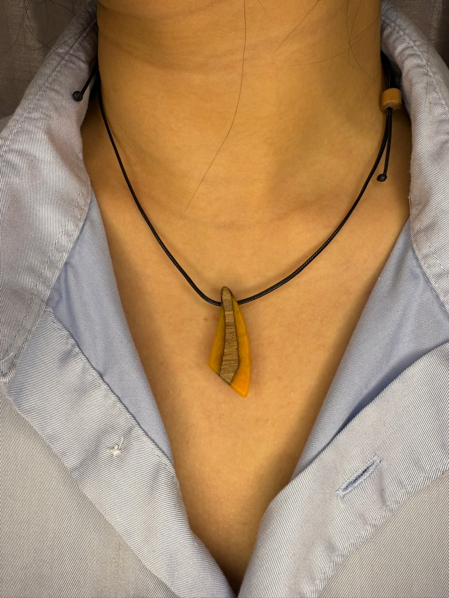 Handmade Epoxy Necklaces - Orange Design by Timberflow