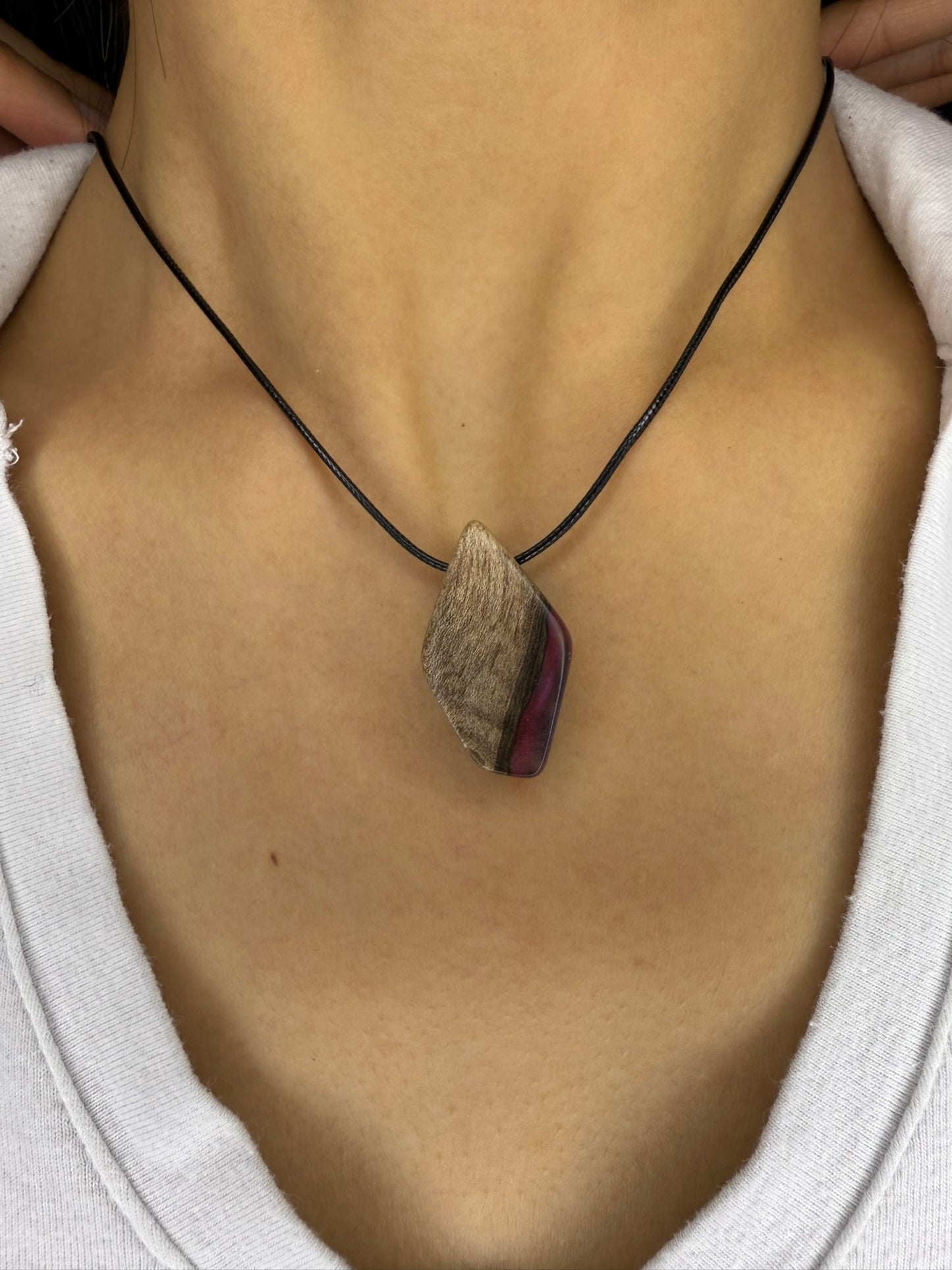 Handmade Epoxy Necklaces - Velvet Design by Timberflow