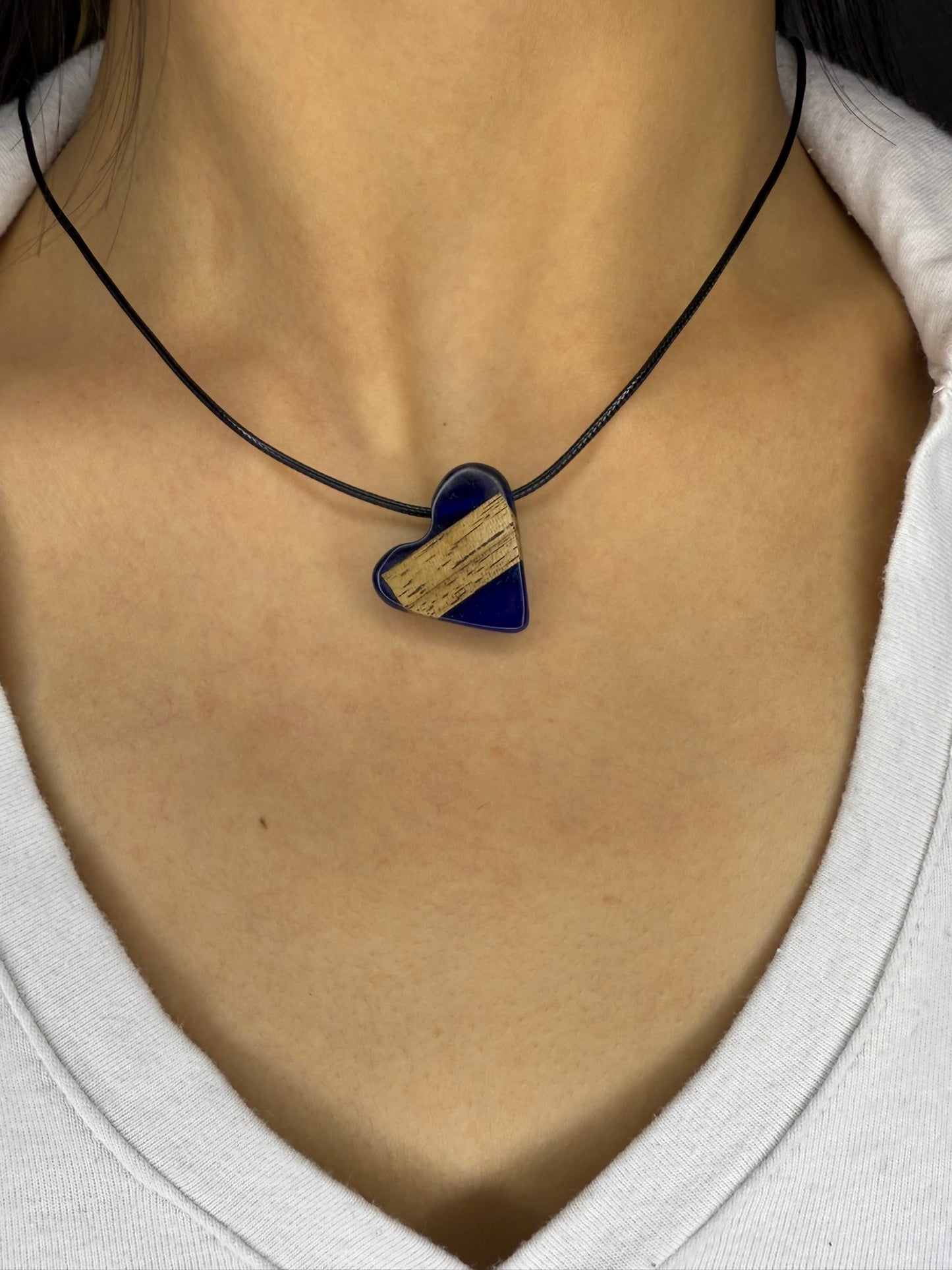 Handmade Epoxy Necklaces - Vibrant Blue Design by Timberflow