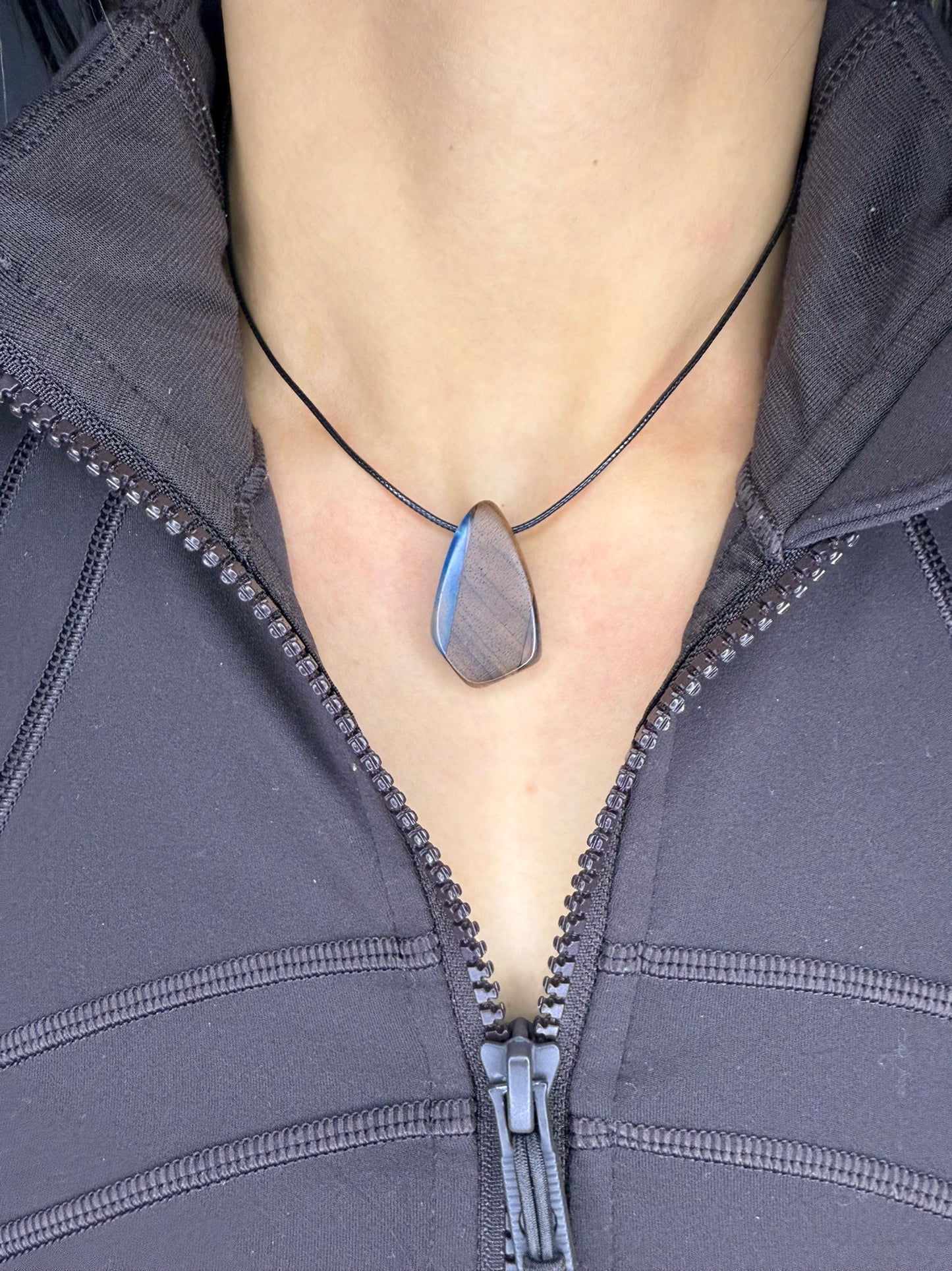 Handmade Epoxy Necklaces - Blue Design by Timberflow