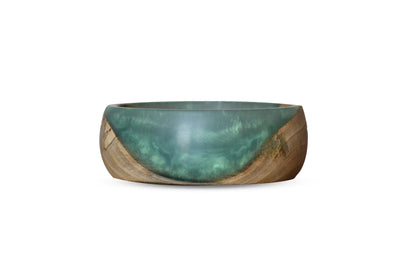 Handmade Walnut Epoxy Bowl - Cyan Design by Timberflow