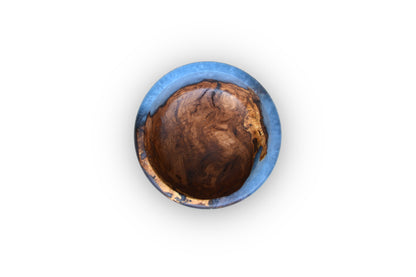 Handmade Oak Epoxy Bowl 150 Years Old - Blue Design by Timberflow