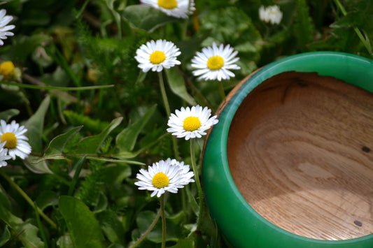 Handmade Oak Epoxy Bowl - Green Design by Timberflow