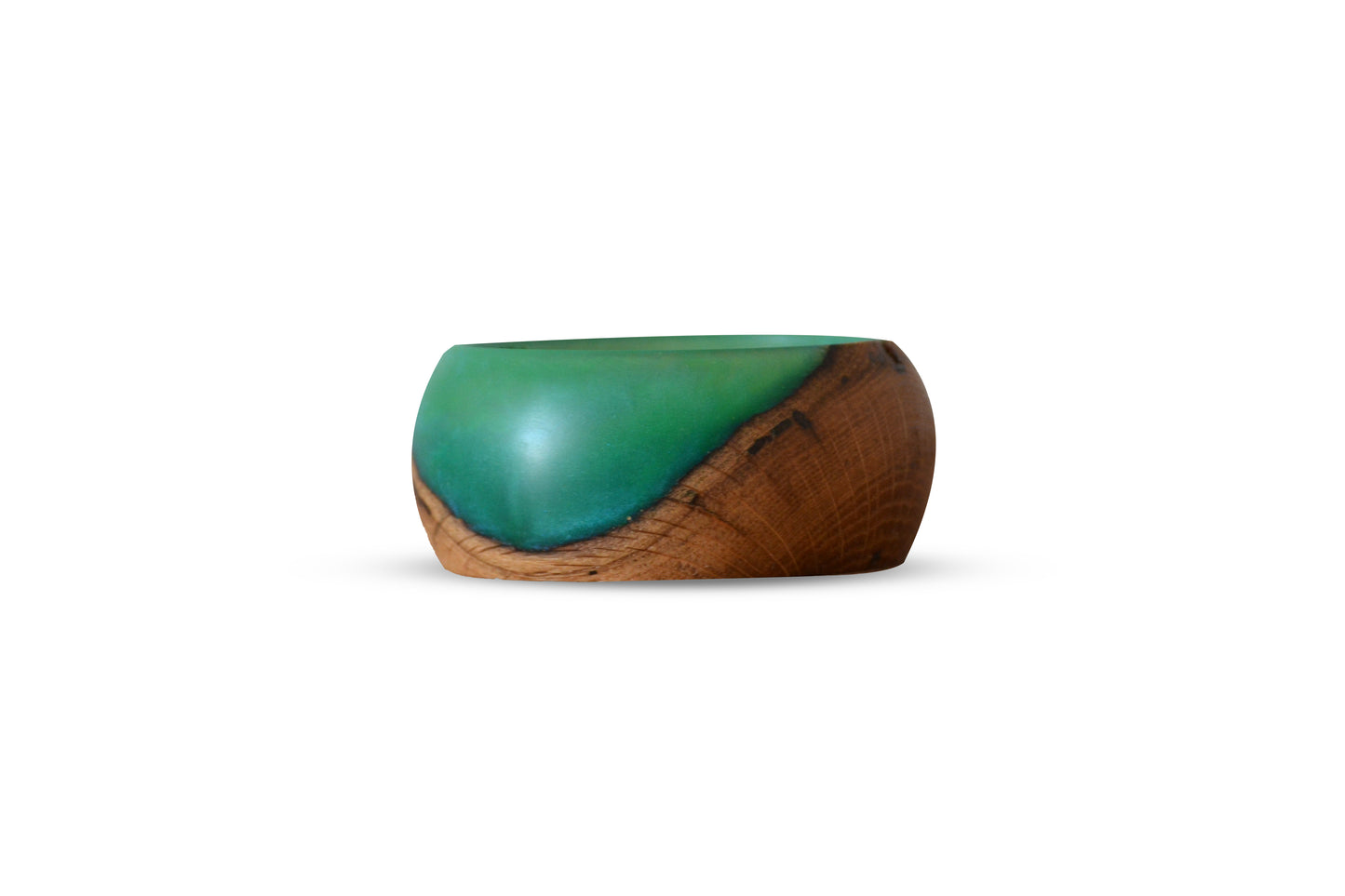 Handmade Oak Epoxy Bowl - Green Design by Timberflow