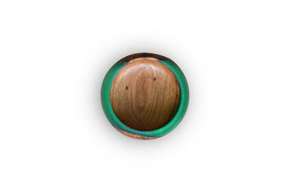 Handmade Oak Epoxy Bowl - Green Design by Timberflow