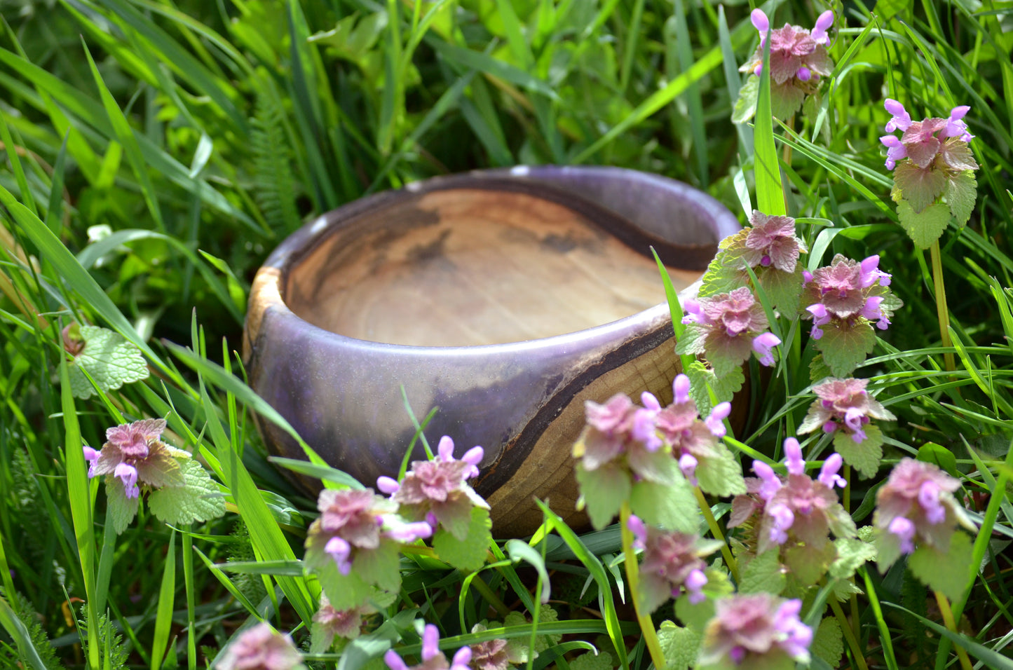 Handmade Oak Epoxy Bowl - Purple Design by Timberflow