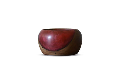 Handmade Walnut Epoxy Bowl - Red Design by Timberflow