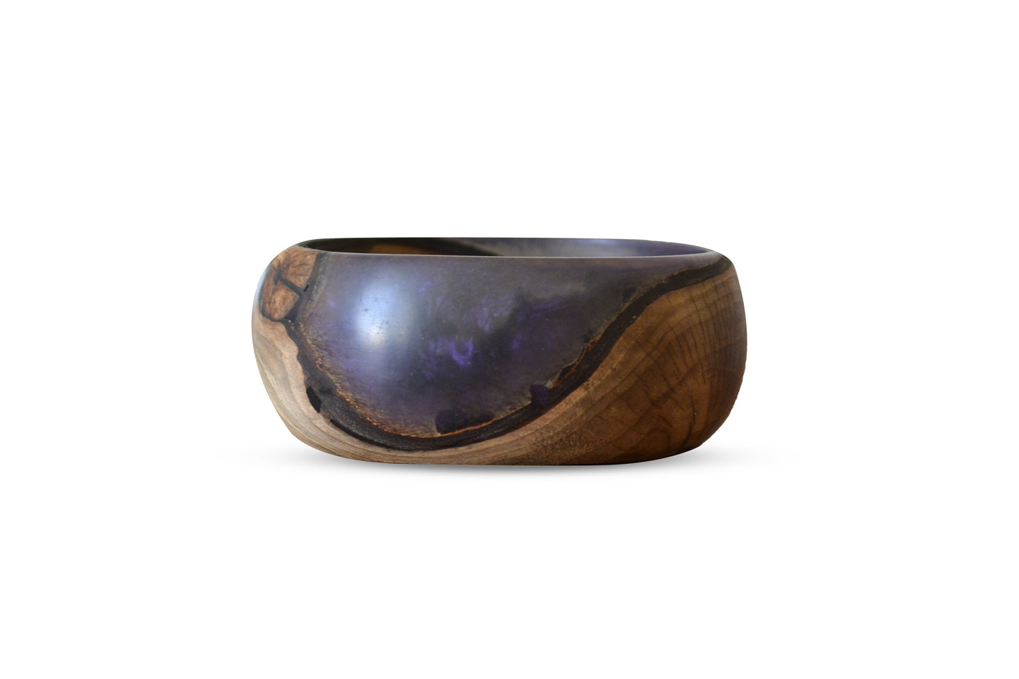 Handmade Oak Epoxy Bowl - Purple Design by Timberflow