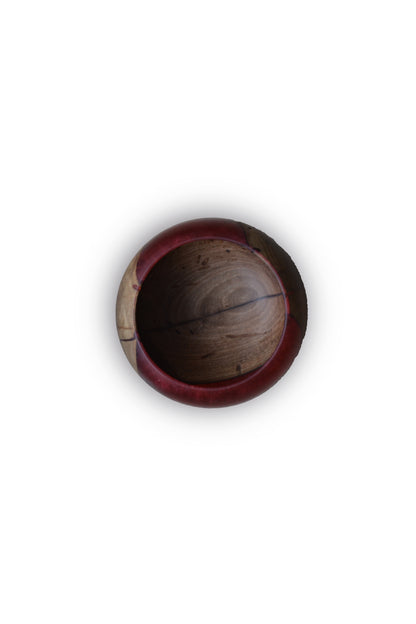 Handmade Walnut Epoxy Bowl - Red Design by Timberflow