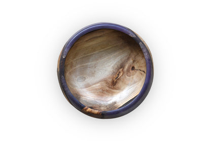 Handmade Oak Epoxy Bowl - Purple Design by Timberflow