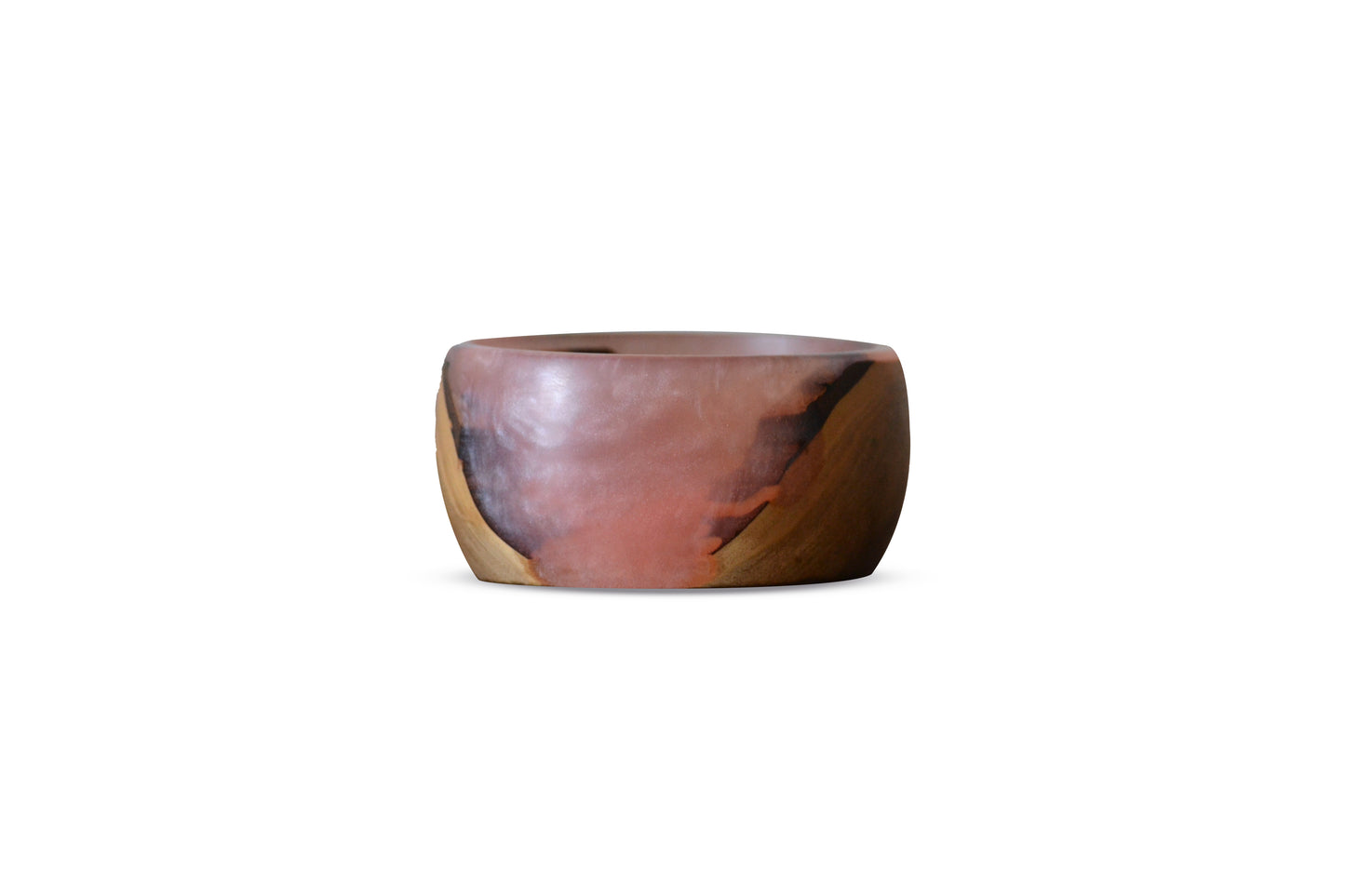 Handmade Oak Epoxy Bowl - Pink Design by Timberflow