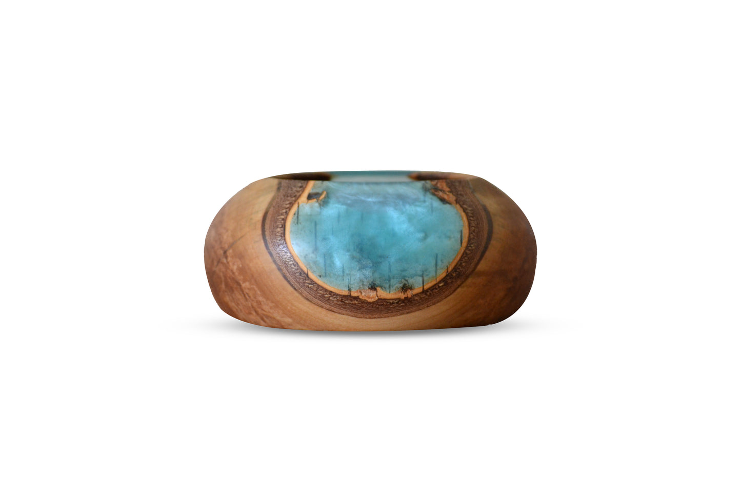 Handmade Oak Epoxy Bowl - Turquoise Design by Timberflow