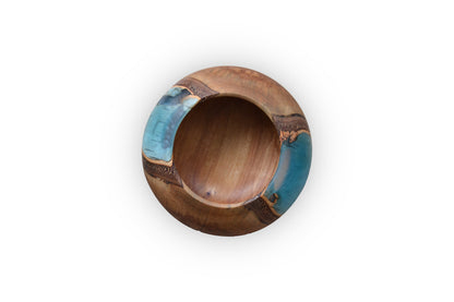 Handmade Oak Epoxy Bowl - Turquoise Design by Timberflow