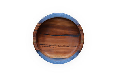 Handmade Pear Epoxy Bowl - Blue Design by Timberflow