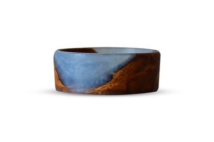 Handmade Pear Epoxy Bowl - Blue Design by Timberflow