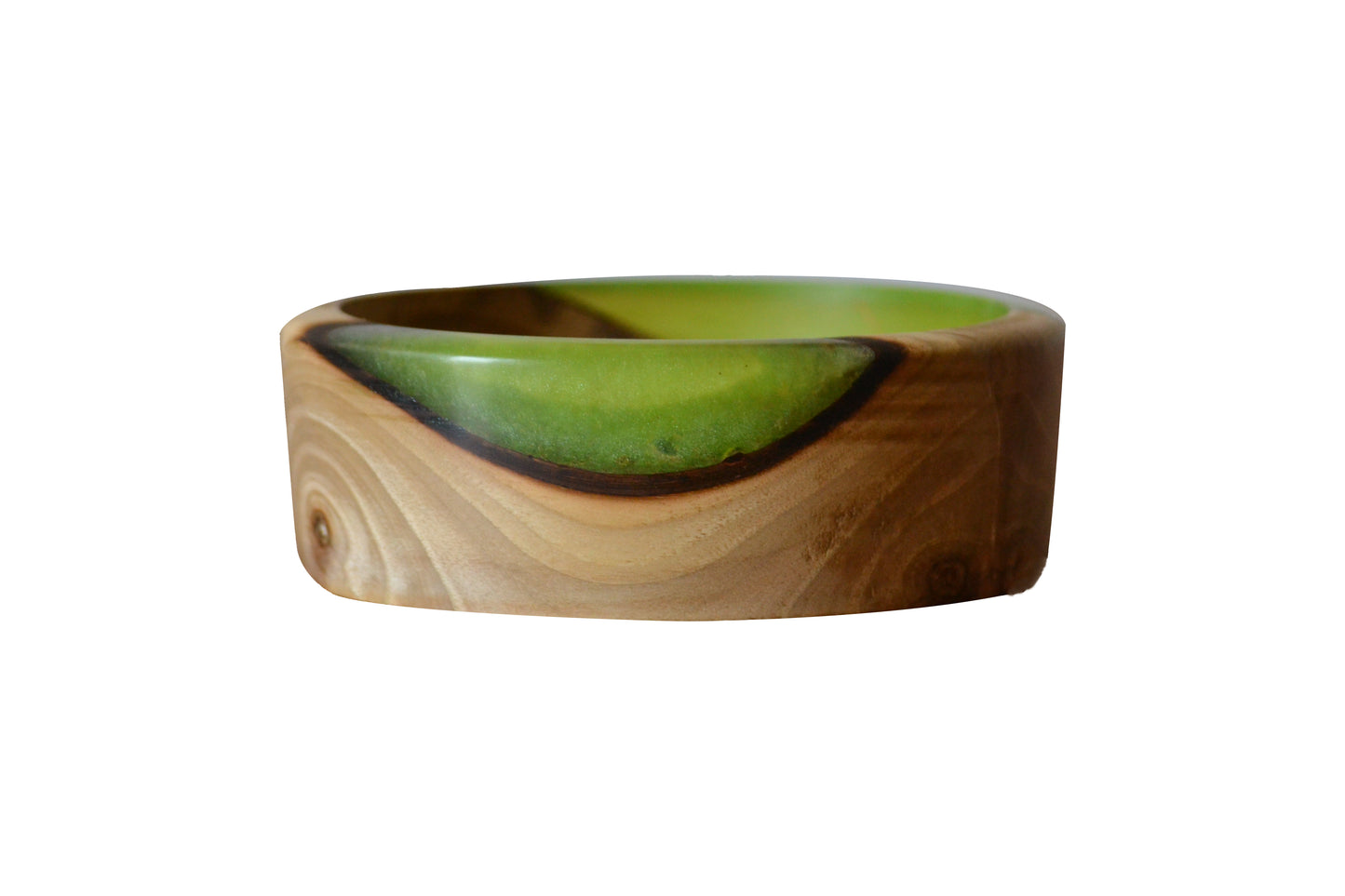 Handmade Walnut Epoxy Bowl - Green Design by Timberflow