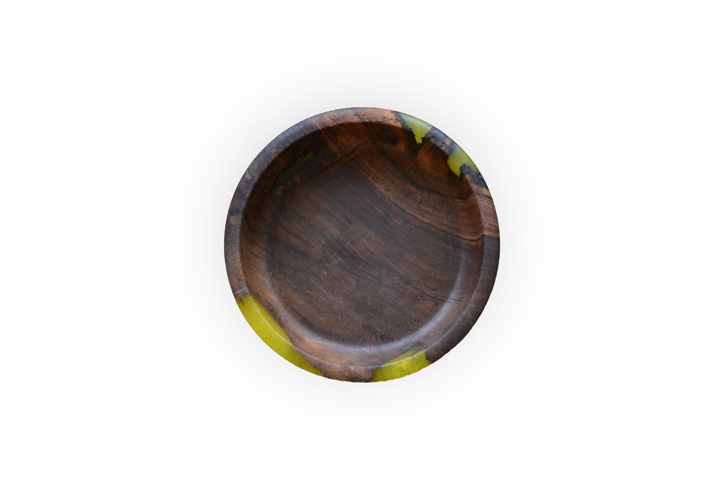 Handmade Walnut Epoxy Bowl - Yellow Design by Timberflow