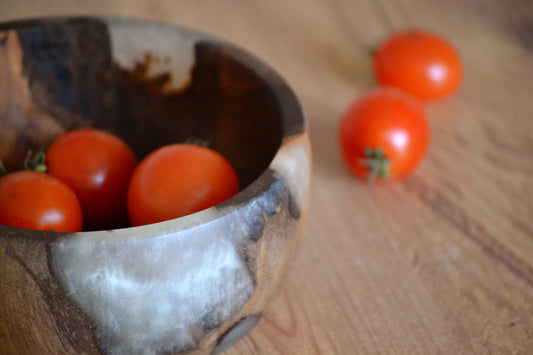 Handmade Walnut Epoxy Bowl - White Design by Timberflow