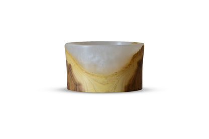 Handmade Oak Epoxy Bowl - Yellow Design by Timberflow