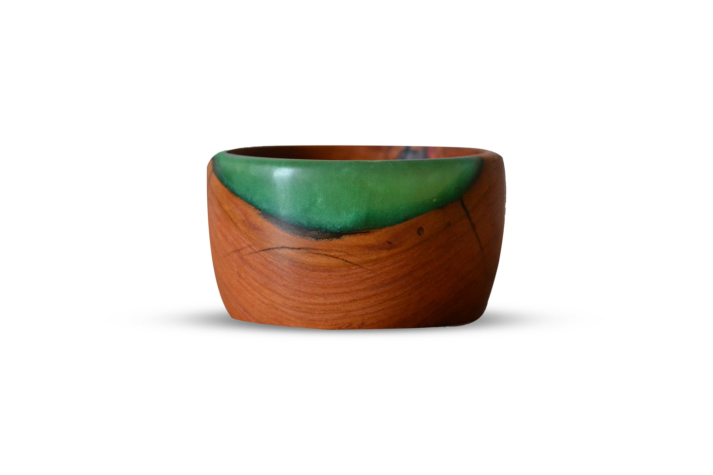 Handmade Plum Epoxy Bowl - Green Design by Timberflow