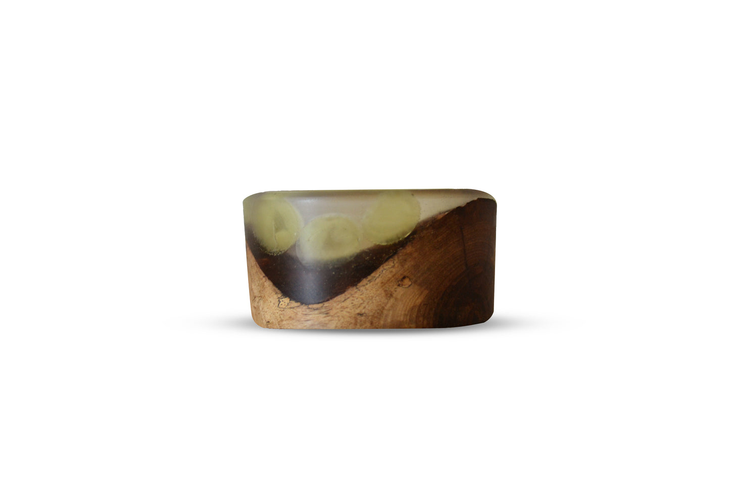 Handmade Acacia Epoxy Bowl - Yellow Design by Timberflow