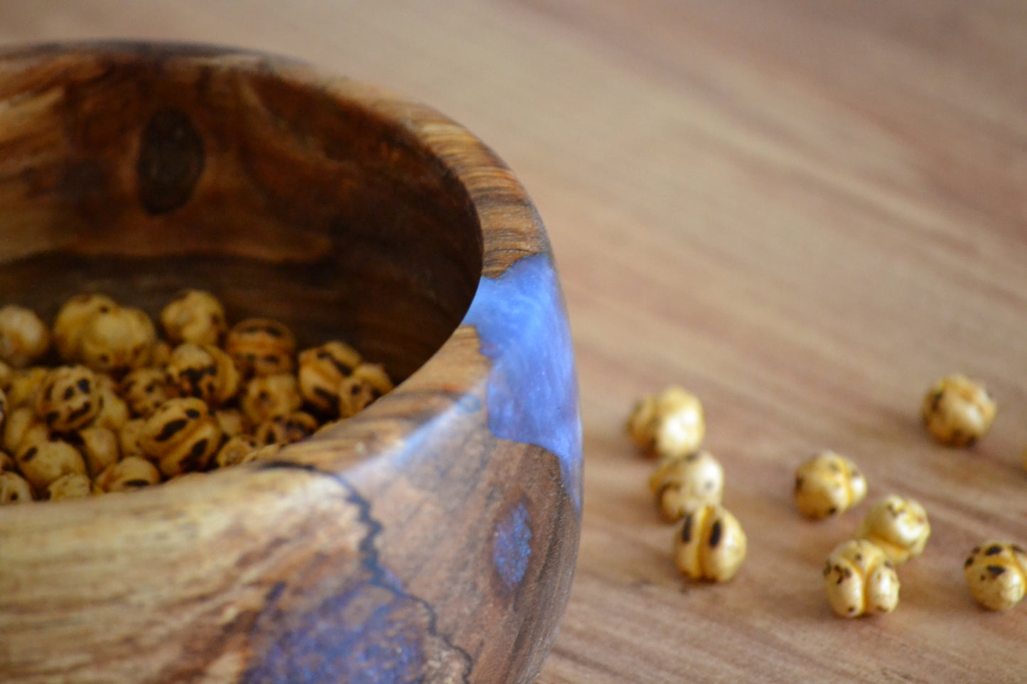 Handmade Walnut Epoxy Bowl - Blue Design by Timberflow