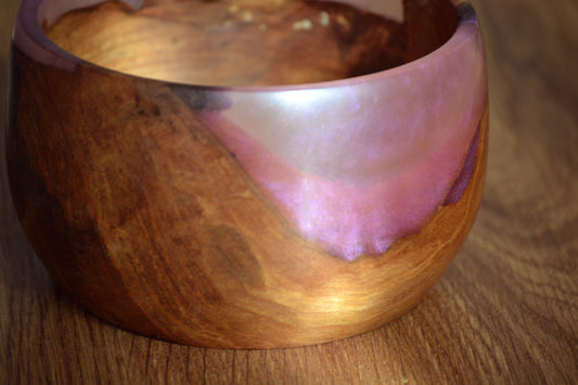 Handmade Walnut Epoxy Bowl - Magenta Design by Timberflow