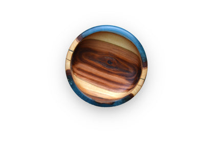 Handmade Plum Epoxy Bowl - Blue Design by Timberflow