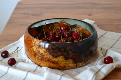 Handmade Mulberry Epoxy Bowl - Blue Design by Timberflow