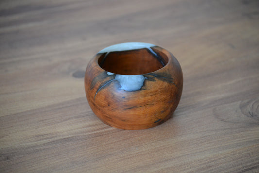 Handmade Pear Epoxy Bowl - White Design by Timberflow