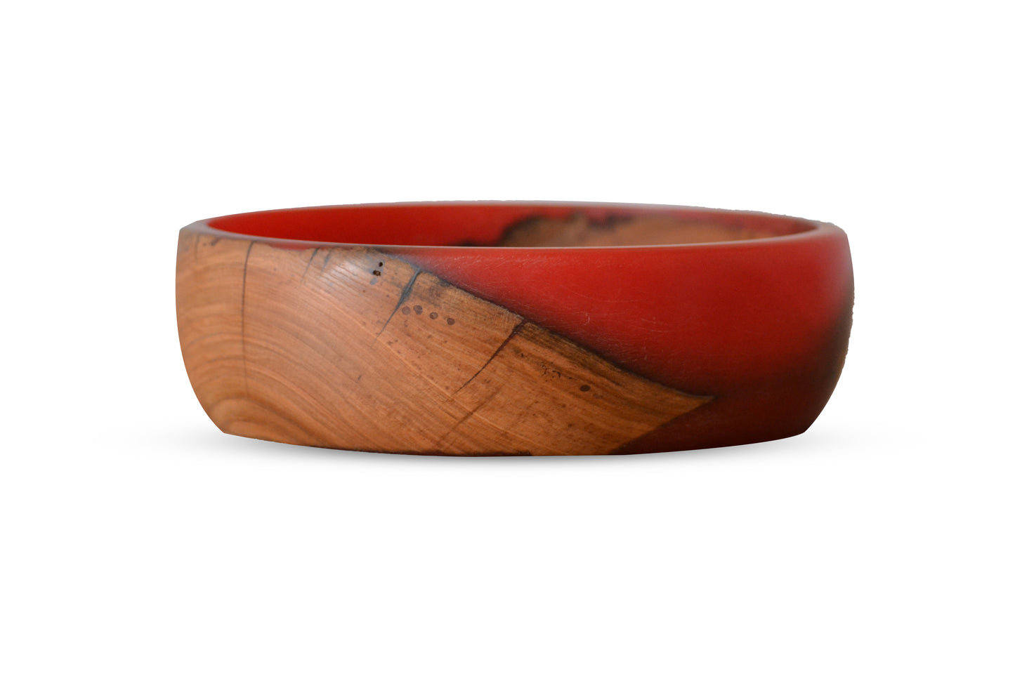 Handmade Oak Epoxy Bowl - Red Design by Timberflow