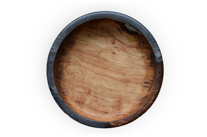 Handmade Oak Epoxy Bowl - Grey Design by Timberflow