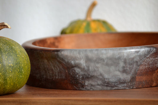 Handmade Plum Epoxy Bowl - Grey Design by Timberflow