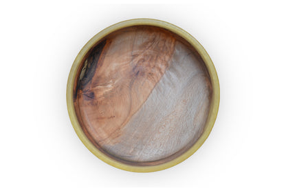 Handmade Oak Epoxy Bowl - Yellow Design by Timberflow