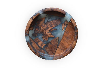 Handmade Walnut Epoxy Bowl - Grey Design by Timberflow